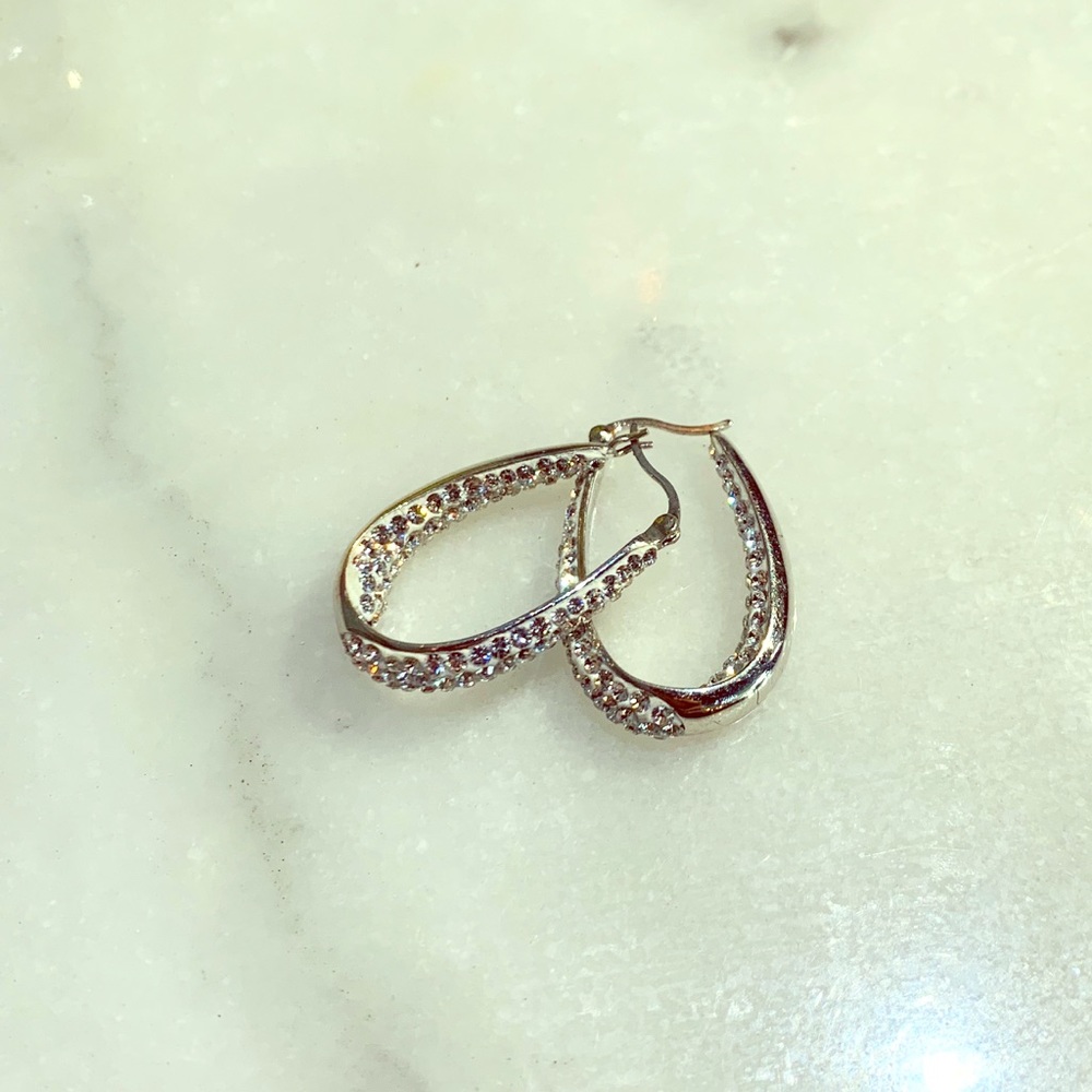 Vintage Silver Earring with Sparkles